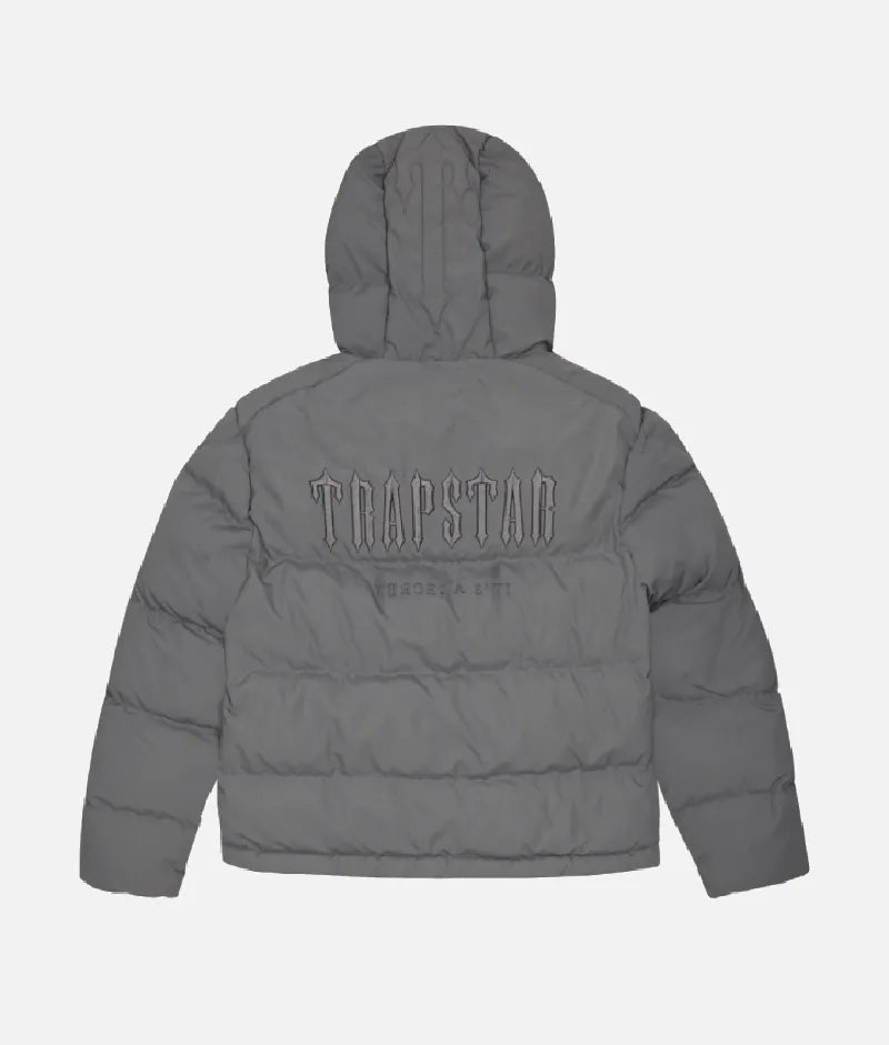 Trapstar Decoded Hooded Puffer Jacket Grey