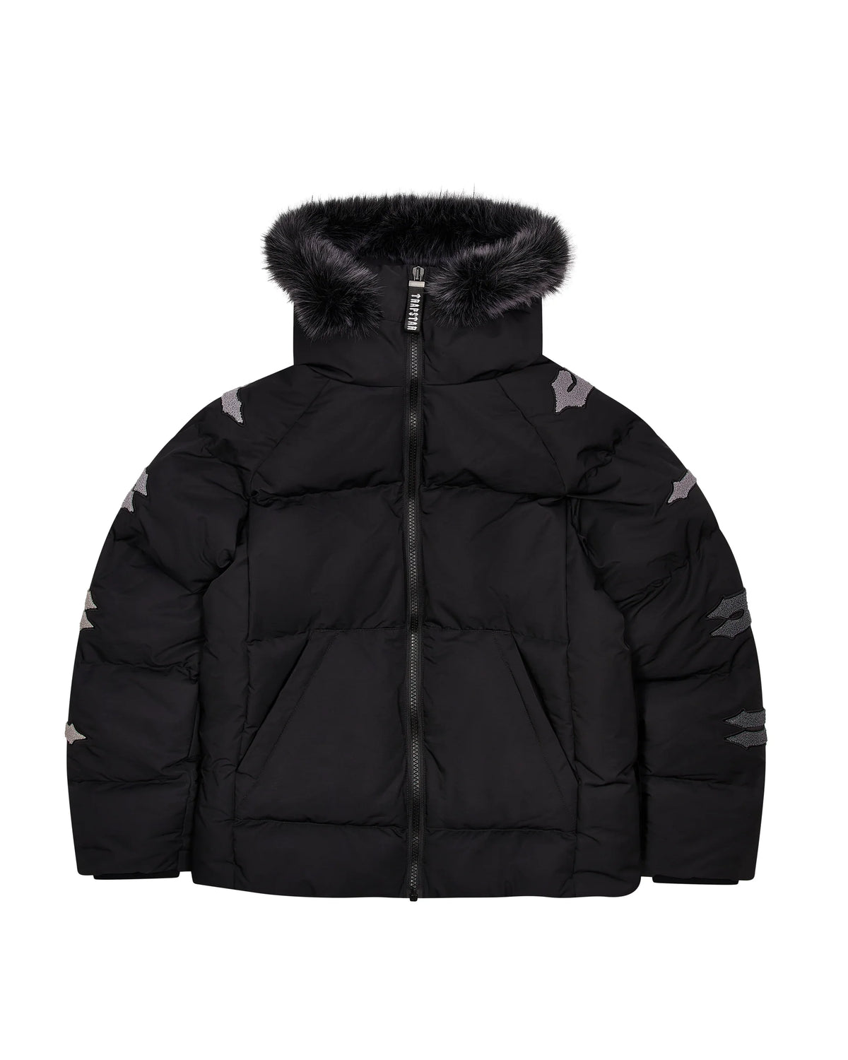 Trapstar Irongate Chenille Sleeve Puffer Jacket Black