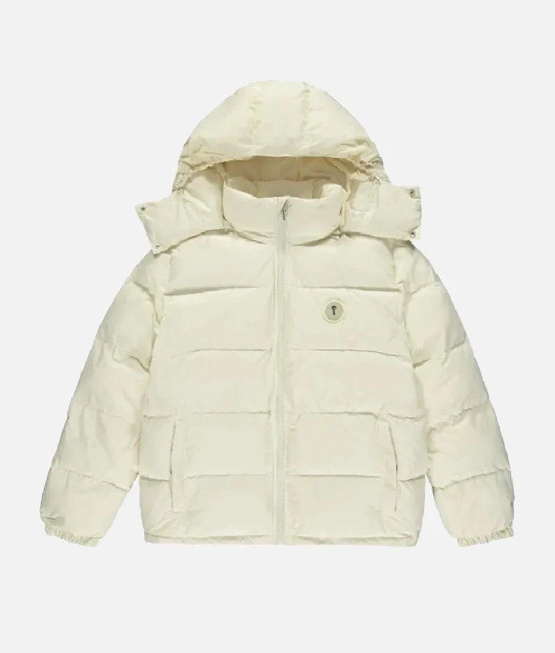 Trapstar Decoded Cream Hooded Puffer Jacket