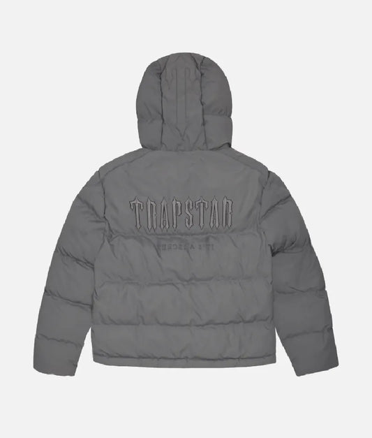 Trapstar Decoded Hooded Puffer Jacket Grey